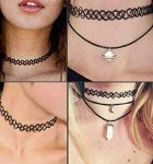 Black Choker Stretch Necklace Henna Tattoo Chain Collar Women Dress Fashion