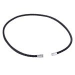 4/6/8MM Mens Black Braided Cord Rope Leather Necklace Choker w/ Magnetic Clasp