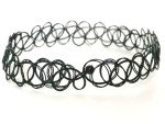 Black Choker Stretch Necklace Henna Tattoo Chain Collar Women Dress Fashion