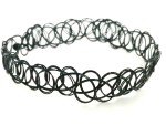Black Choker Stretch Necklace Henna Tattoo Chain Collar Women Dress Fashion