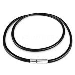 Leather Cord Necklace Black Brown 3mm Bayonet Clasp Surfer Choker Unisex USA