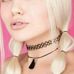 Black Choker Stretch Necklace Henna Tattoo Chain Collar Women Dress Fashion