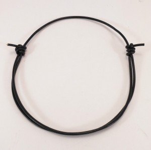 Black or Brown Leather 3mm Adjustable Unisex Cord Surfer Choker Necklace