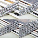 4pcs Full Rhinestone Choker Collar Necklace For Women Wedding Party 3-12 Rows