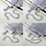 4pcs Full Rhinestone Choker Collar Necklace For Women Wedding Party 3-12 Rows