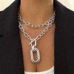 Women's Jewelry Exaggerated Chunky Mult-Layer Chain Choker Necklace 88-O