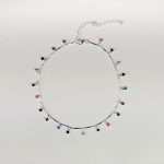 Choker necklace black bead gold or silver variety choices