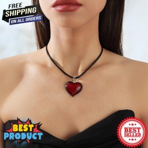 Red Heart Charm Choker Necklace for Women - Fashion Statement Jewelry