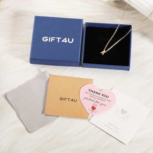 GIFT4U Dainty Gold Initial Necklace for Girls Women, Gold Letter Tiny A Initial Pendant Choker Necklace Simple Cute Personalized Name Necklace Gold Jewelry for Teen Girls Gift
