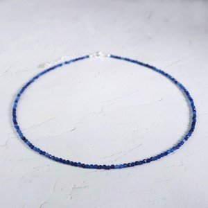 Sapphire Choker Delicate Stone Beads Necklace Sapphire Crystal Dainty Choker