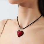 Red Heart Charm Choker Necklace for Women - Fashion Statement Jewelry