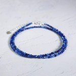 Sapphire Choker Delicate Stone Beads Necklace Sapphire Crystal Dainty Choker