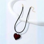 Red Heart Charm Choker Necklace for Women - Fashion Statement Jewelry