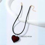 Red Heart Charm Choker Necklace for Women - Fashion Statement Jewelry