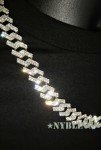 Mens Hip Hop Miami Cuban Prong Link Necklace Bracelet Gold Plated Iced CZ Chain