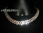 Mens Hip Hop Miami Cuban Prong Link Necklace Bracelet Gold Plated Iced CZ Chain