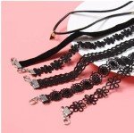 Black Lace Choker Flower Tattoo Gothic Vintage Collar Necklace 90s