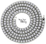 14k White Gold Plated Iced 1 Row Tennis Necklace Choker Flooded Cubic Zirconia