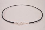 Leather 2mm Cord Surfer Choker Necklace Silver Lobster clasp Unisex Made USA