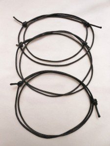 3 Surfer Choker Necklaces Unisex- Black Lightweight Cotton Cord-Fully Adjustable