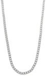 14k White Gold Plated Iced 1 Row Tennis Necklace Choker Flooded Cubic Zirconia