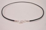 Leather 2mm Cord Surfer Choker Necklace Silver Lobster clasp Unisex Made USA
