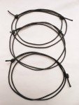 3 Surfer Choker Necklaces Unisex- Black Lightweight Cotton Cord-Fully Adjustable