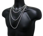 14k White Gold Plated Iced 1 Row Tennis Necklace Choker Flooded Cubic Zirconia