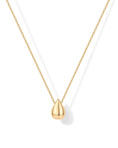 Elegant 14K Gold Plated Pear Pendant Necklace