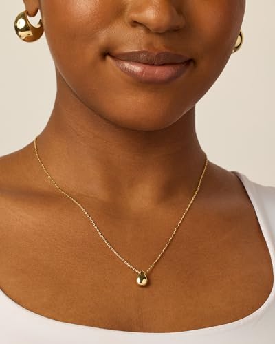 PAVOI 14K Yellow Gold Plated Dainty Pear Pendant Necklace for Women | Tear Pendant Necklaces