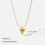 EILIECK 316L Stainless Steel Heart Pendant Chain Necklace for Women Stylish Trend Girls Neck Choker Jewelry Gifts Waterproof