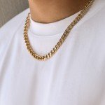 KunJoe Simple Cuban Chain Necklace for Men Gold Color/Black Metal Aluminium Chain On The Neck Choker Jewelry Party Male DIY Gift