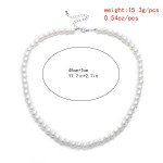 Simple Imitation-Pearl Beaded Short Choker Necklace for Men Trendy White Beaded Chains on Neck Accessories 2023 Fashion Jewelry