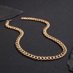 KunJoe Simple Cuban Chain Necklace for Men Gold Color/Black Metal Aluminium Chain On The Neck Choker Jewelry Party Male DIY Gift