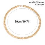 KunJoe Simple Cuban Chain Necklace for Men Gold Color/Black Metal Aluminium Chain On The Neck Choker Jewelry Party Male DIY Gift