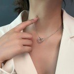 Simple Trendy Heart Pendent Necklace for Women Creative Design Gold Color Stainless Steel Chain Chokers Neck Jewelry Accessories
