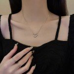 Simple Trendy Heart Pendent Necklace for Women Creative Design Gold Color Stainless Steel Chain Chokers Neck Jewelry Accessories