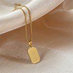 ZAKOL Simple Stainless Steel Rectangular Pendant Necklaces For Women Girls Korean Black GoldClavicle Chain Choker Jewelry Gift