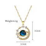 ZAKOL Spaceman Astronaut Star Necklaces For Women Girls Gold Color Planet Moon Pendant Clavicle Chain Choker Jewelry Gifts