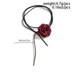 Romantic Gothic Big Rose Flower Clavicle Chain Necklace for Women Ladies Korean Fashion Adjustable Rope Choker Y2K Accessories