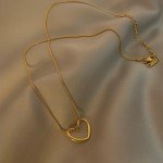 Simple Trendy Heart Pendent Necklace for Women Creative Design Gold Color Stainless Steel Chain Chokers Neck Jewelry Accessories
