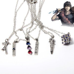 Anime Jujutsu Kaisen Toji Fushiguro Cosplay Necklace Inverted Spear of Heaven Weapon Pendant Choker For Men Women Jewelry Gifts