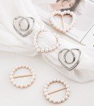 Women Geometric Brooch Clothes Corner Knot Button Ring Shirt Hem T-shirt Scarf Buckle Clothes Decoration Accessories