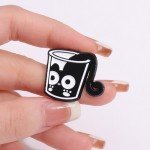 4pcs-5pcs-7pcs-8pcs-10pcs Black Cats Enamel Pins Custom Big Eyes Kitten Brooches Lapel Badges Floral Animal Cartoon Funny Jewelr