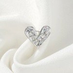 SKEDS Exquisite Small Size Rhinestone Heart Brooches Pins For Women Lady Elegant Crystal Design Suit Clothing Accessories Gift