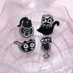 4pcs-5pcs-7pcs-8pcs-10pcs Black Cats Enamel Pins Custom Big Eyes Kitten Brooches Lapel Badges Floral Animal Cartoon Funny Jewelr