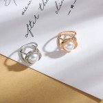 Fashion Pearl Rhinestone Brooches for Women Square Scarf Buckle Geometry Cross Brooch Pin Metal Ring Clothing Accessories