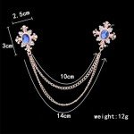 Fashion Tassel Crystal Cross Chain Brooch Women's Shirt Collar Pins and Brooches Personality Lapel Pin Buckle Women Accessories