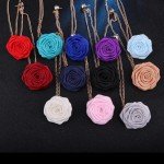 Korean Bridegroom Wedding Brooches Cloth Art Hand-made Rose Flower Brooch Lapel Pin Badge Tassel Chain Men's Suit Accessories