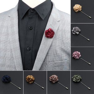 Men's Handmade Brooches Floral Brooch Pin Suit Shirt Corsage Collar Lapel Pin Wedding Boutonniere  Jewelry Clothes Accessory